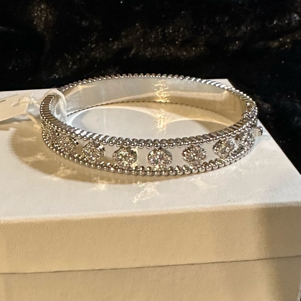 Clover Bracelet CZ and Stainless Steel NWT
